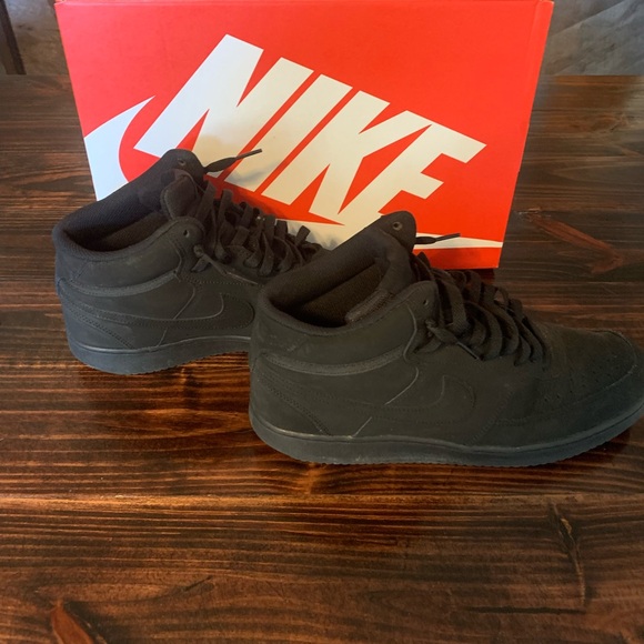 nike court vision mid triple black